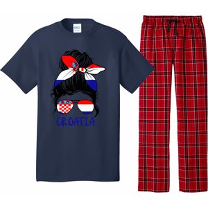 Croatian Girl Croatian Woman Proud Croatia Flag Hrvatska Pajama Set