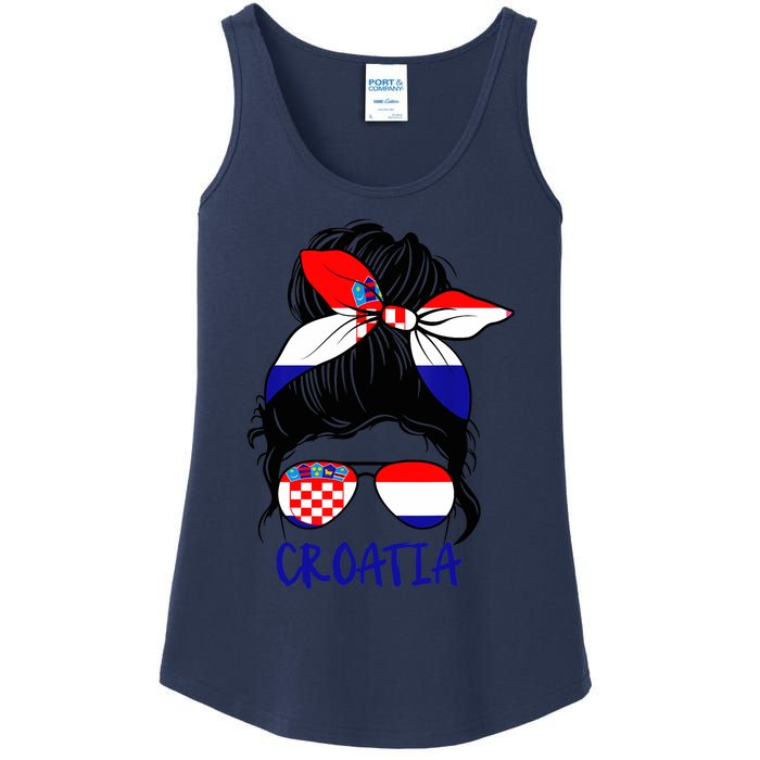 Croatian Girl Croatian Woman Proud Croatia Flag Hrvatska Ladies Essential Tank