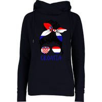 Croatian Girl Croatian Woman Proud Croatia Flag Hrvatska Womens Funnel Neck Pullover Hood