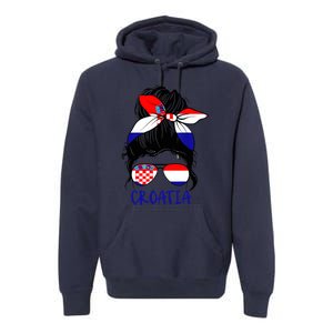 Croatian Girl Croatian Woman Proud Croatia Flag Hrvatska Premium Hoodie