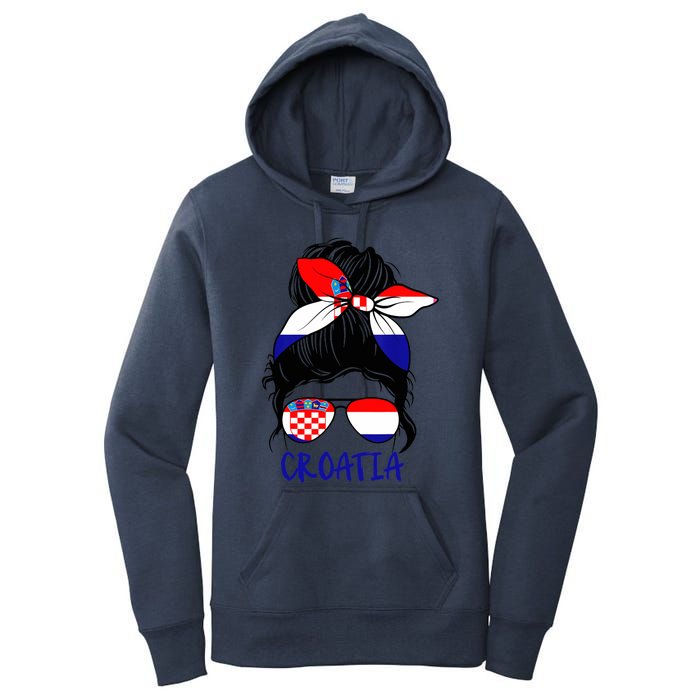 Croatian Girl Croatian Woman Proud Croatia Flag Hrvatska Women's Pullover Hoodie