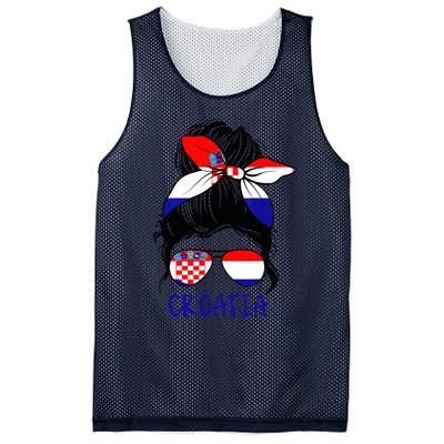 Croatian Girl Croatian Woman Proud Croatia Flag Hrvatska Mesh Reversible Basketball Jersey Tank