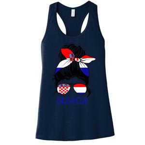 Croatian Girl Croatian Woman Proud Croatia Flag Hrvatska Women's Racerback Tank