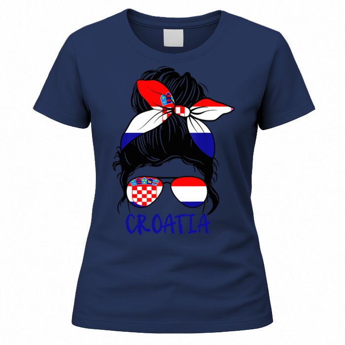 Croatian Girl Croatian Woman Proud Croatia Flag Hrvatska Women's T-Shirt