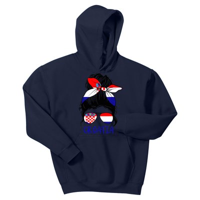 Croatian Girl Croatian Woman Proud Croatia Flag Hrvatska Kids Hoodie