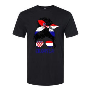 Croatian Girl Croatian Woman Proud Croatia Flag Hrvatska Softstyle CVC T-Shirt