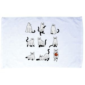 Cute Ghost Cat Funny Halloween Outfit Costumes Microfiber Hand Towel