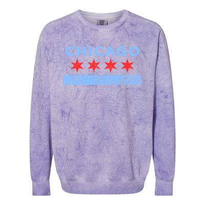 Chicago Gift Chicago Flag Gift Colorblast Crewneck Sweatshirt