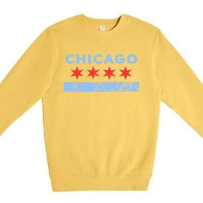 Chicago Gift Chicago Flag Gift Premium Crewneck Sweatshirt