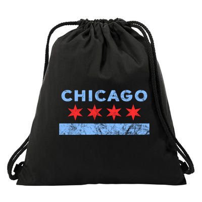 Chicago Gift Chicago Flag Gift Drawstring Bag
