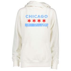 Chicago Gift Chicago Flag Gift Womens Funnel Neck Pullover Hood