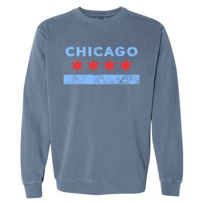 Chicago Gift Chicago Flag Gift Garment-Dyed Sweatshirt