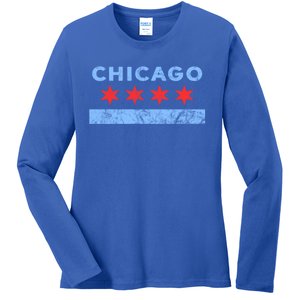 Chicago Gift Chicago Flag Gift Ladies Long Sleeve Shirt