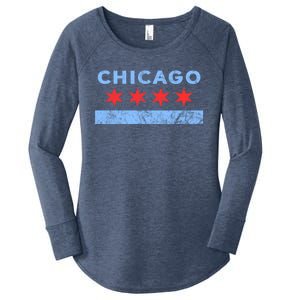 Chicago Gift Chicago Flag Gift Women's Perfect Tri Tunic Long Sleeve Shirt