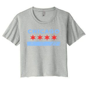 Chicago Gift Chicago Flag Gift Women's Crop Top Tee