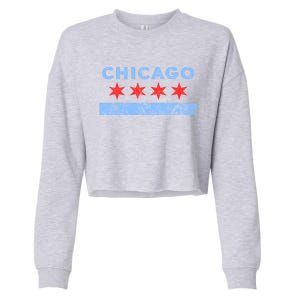 Chicago Gift Chicago Flag Gift Cropped Pullover Crew