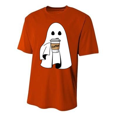 Cute Ghost Coffee Halloween Spooky Season Boo Coffee Gift Performance Sprint T-Shirt