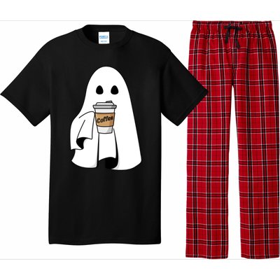 Cute Ghost Coffee Halloween Spooky Season Boo Coffee Gift Pajama Set