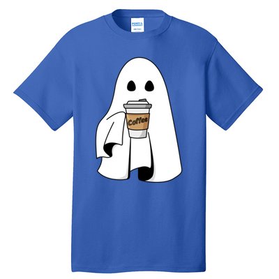 Cute Ghost Coffee Halloween Spooky Season Boo Coffee Gift Tall T-Shirt