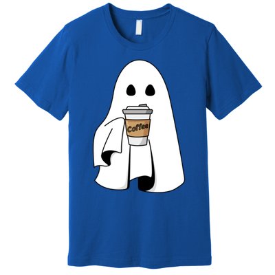 Cute Ghost Coffee Halloween Spooky Season Boo Coffee Gift Premium T-Shirt