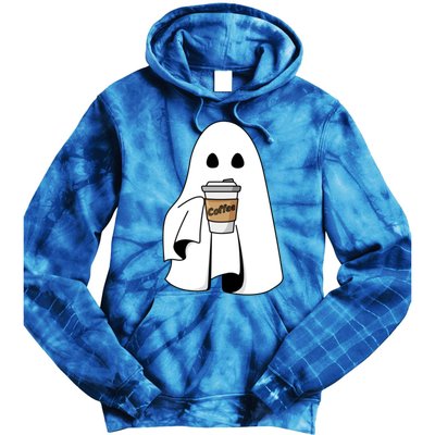 Cute Ghost Coffee Halloween Spooky Season Boo Coffee Gift Tie Dye Hoodie