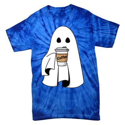 Cute Ghost Coffee Halloween Spooky Season Boo Coffee Gift Tie-Dye T-Shirt