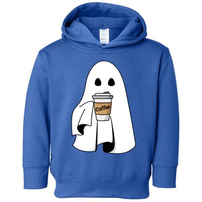 Cute Ghost Coffee Halloween Spooky Season Boo Coffee Gift Toddler Hoodie