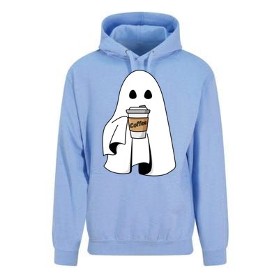 Cute Ghost Coffee Halloween Spooky Season Boo Coffee Gift Unisex Surf Hoodie