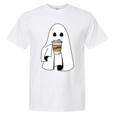 Cute Ghost Coffee Halloween Spooky Season Boo Coffee Gift Garment-Dyed Heavyweight T-Shirt