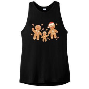 Christmas Gingerbread Cookie Family Cute Ladies PosiCharge Tri-Blend Wicking Tank