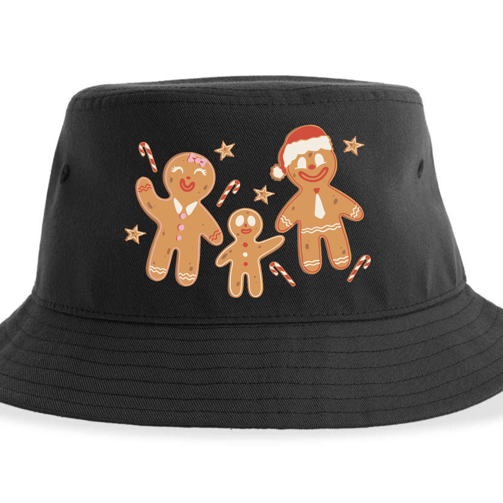 Christmas Gingerbread Cookie Family Cute Sustainable Bucket Hat