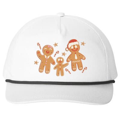 Christmas Gingerbread Cookie Family Cute Snapback Five-Panel Rope Hat