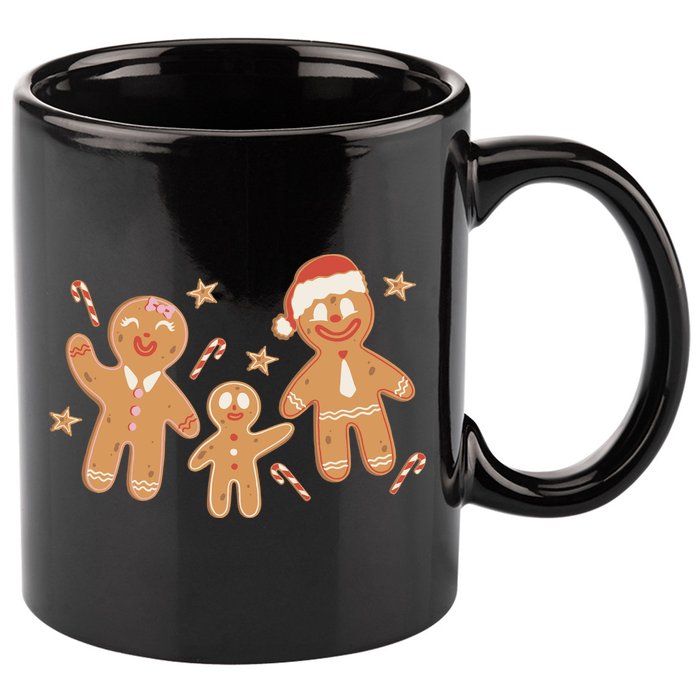Christmas Gingerbread Cookie Family Cute 11oz C Handle Ceramic Mug