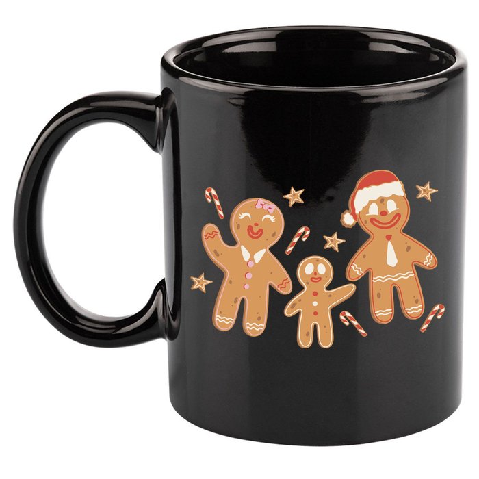 Christmas Gingerbread Cookie Family Cute 11oz C Handle Ceramic Mug