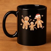 Christmas Gingerbread Cookie Family Cute 11oz C Handle Ceramic Mug