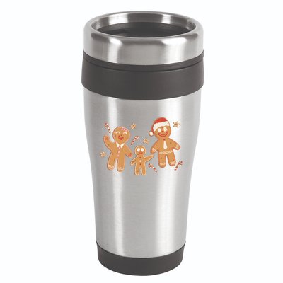 Christmas Gingerbread Cookie Family Cute 16oz Travel Tumbler