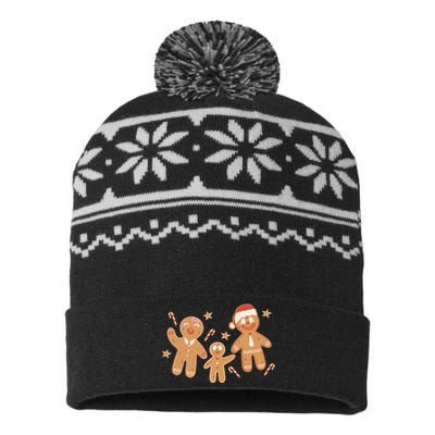 Christmas Gingerbread Cookie Family Cute USA-Made Snowflake Beanie