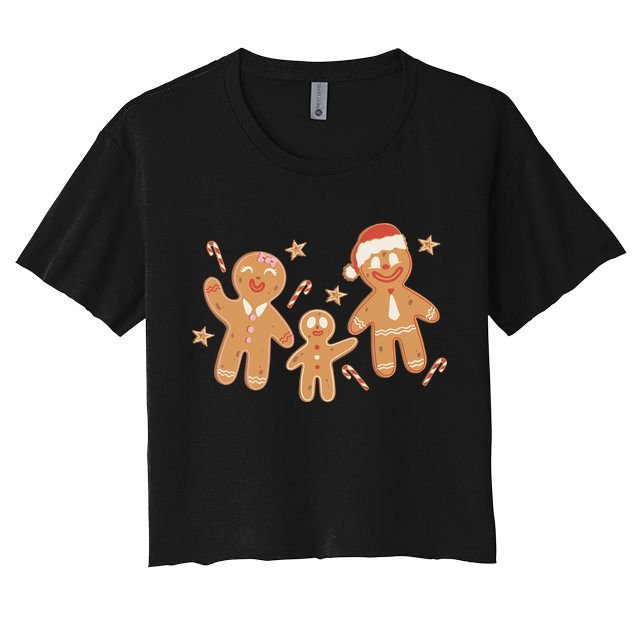 Christmas Gingerbread Cookie Family Cute Crop Top