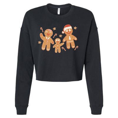Christmas Gingerbread Cookie Family Cute Cropped Pullover Crew