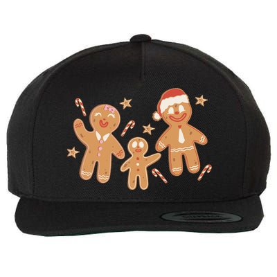 Christmas Gingerbread Cookie Family Cute Wool Snapback Cap