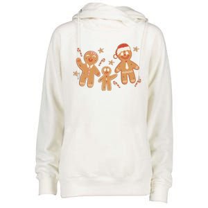 Christmas Gingerbread Cookie Family Cute Womens Funnel Neck Pullover Hood