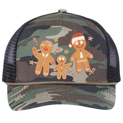 Christmas Gingerbread Cookie Family Cute Retro Rope Trucker Hat Cap