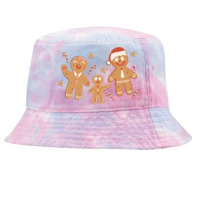 Christmas Gingerbread Cookie Family Cute Tie-Dyed Bucket Hat