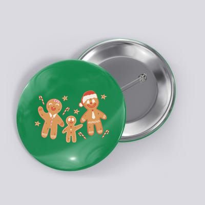 Christmas Gingerbread Cookie Family Cute Button