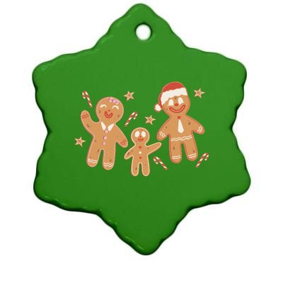 Christmas Gingerbread Cookie Family Cute Ceramic Star Ornament