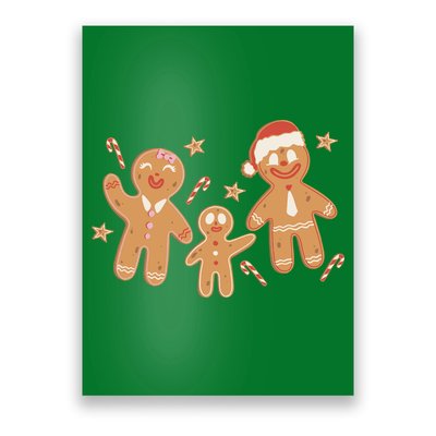 Christmas Gingerbread Cookie Family Cute Poster