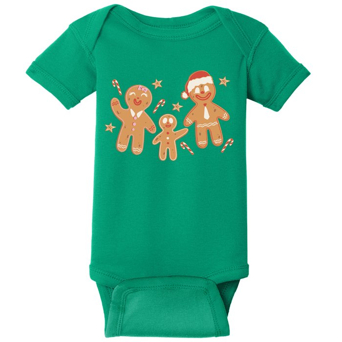 Christmas Gingerbread Cookie Family Cute Baby Bodysuit