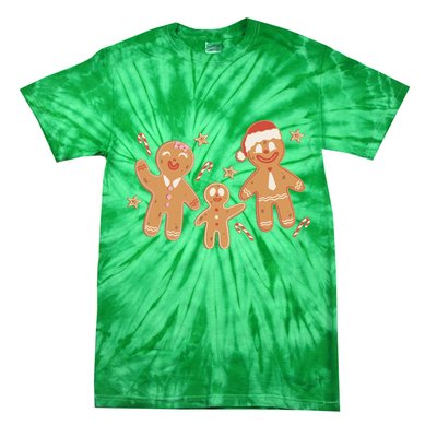 Christmas Gingerbread Cookie Family Cute Tie-Dye T-Shirt