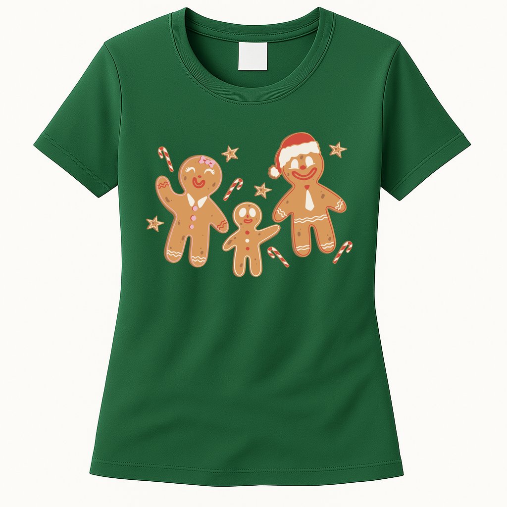Christmas Gingerbread Cookie Family Cute Womens T-Shirt