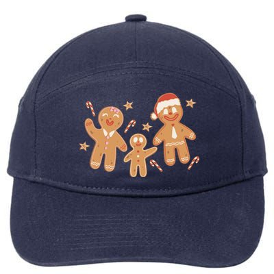 Christmas Gingerbread Cookie Family Cute 7-Panel Snapback Hat